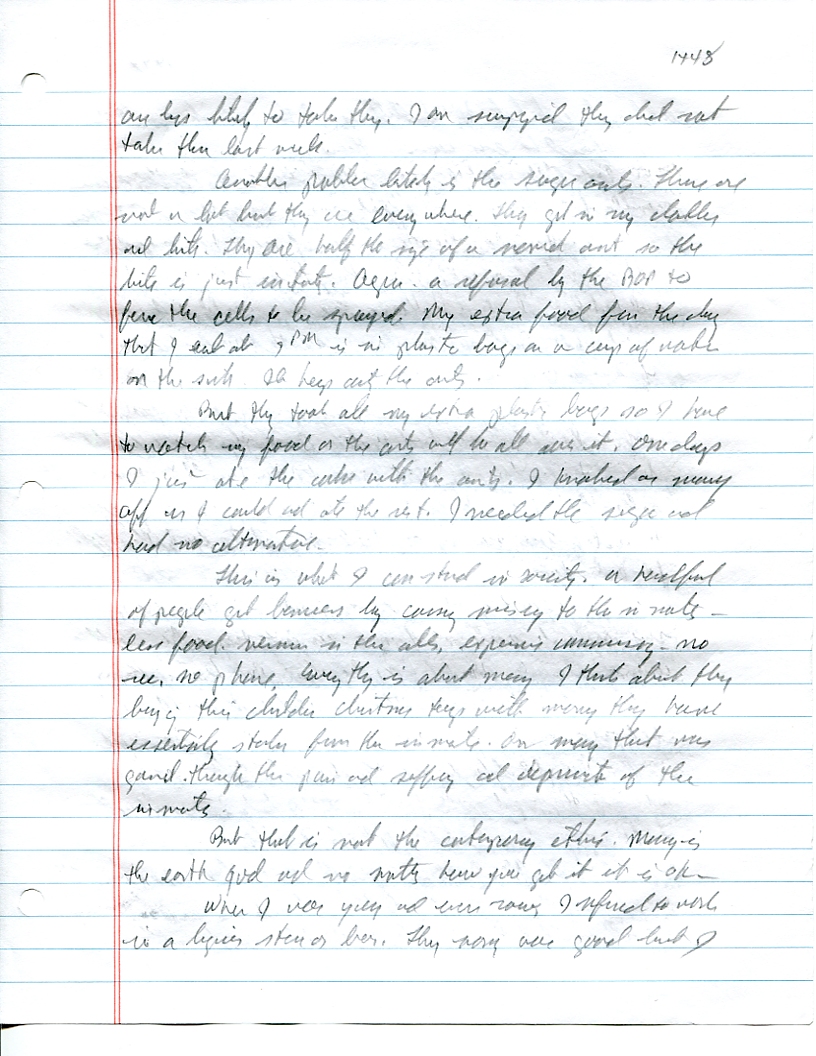 Dr John WorldPeace 2008 Prison Journal